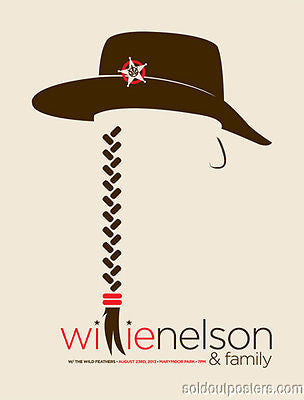 WILLIE NELSON & family - 2013 Powerslide Design poster print Marymoor Park S/N