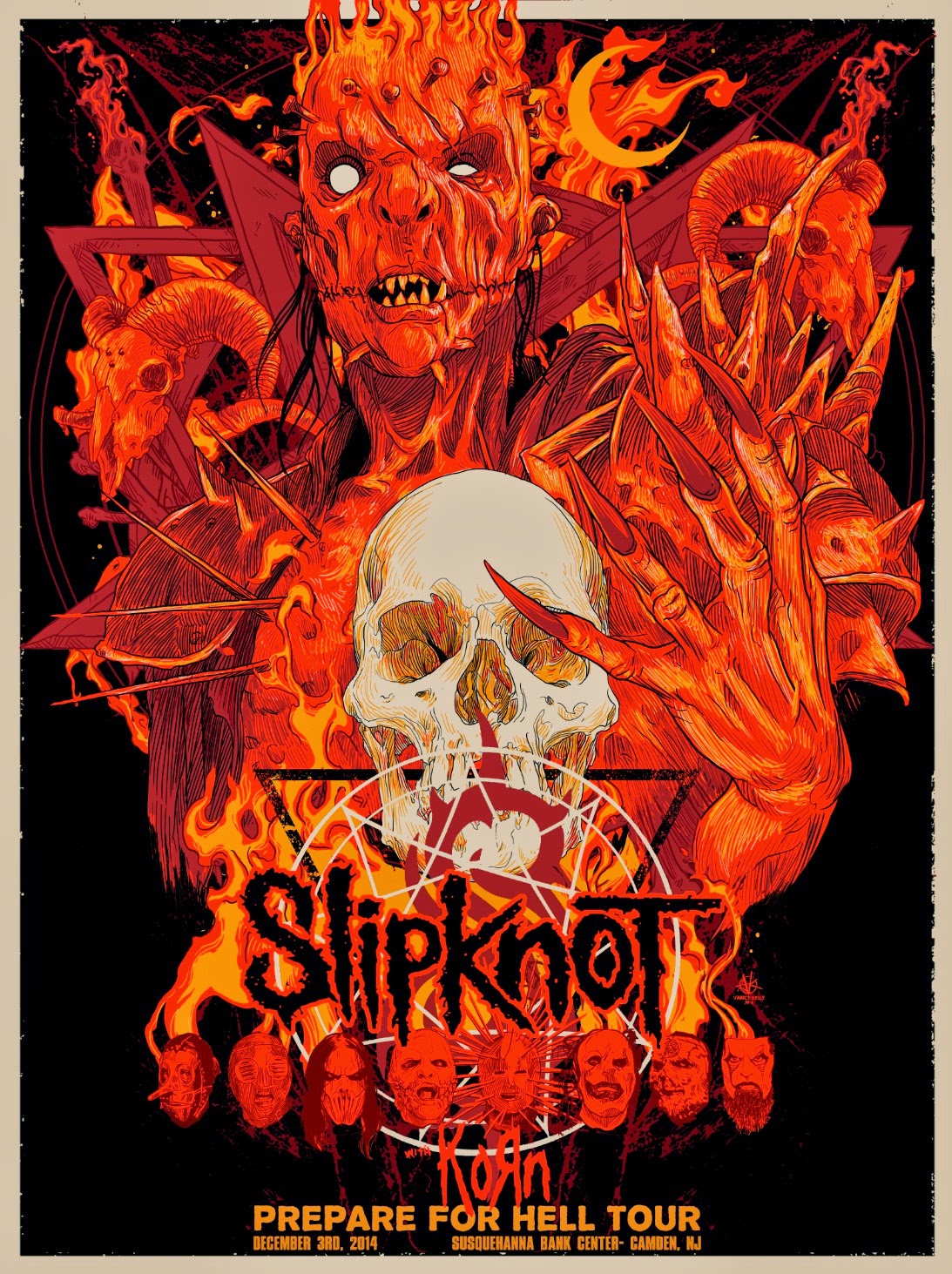 marxistisk Vurdering dobbelt Slipknot Korn - 2014 Vance Kelly poster Camden, NJ – Sold Out Posters