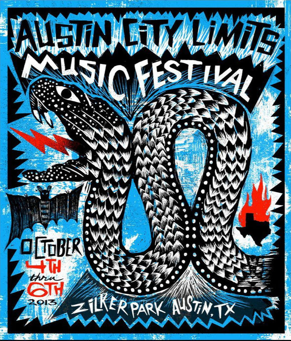 Austin City Limits Festival - 2013 Carlos Hernandez ACL poster #'d print weekend 1