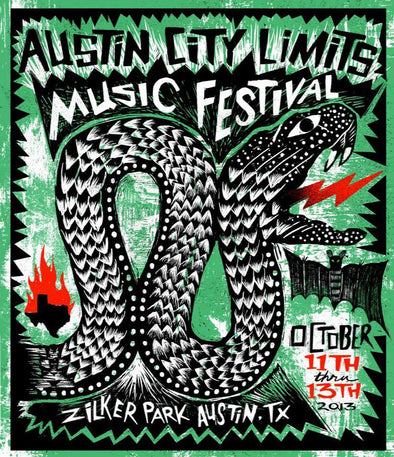 Austin City Limits Festival - 2013 Carlos Hernandez poster #'d print ACL weekend 2