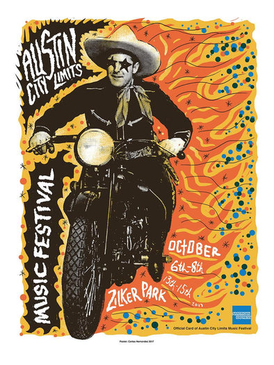 Austin City Limits Festival - 2017 Carlos Hernandez Poster Zilker Park Austin