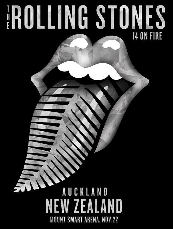 Rolling Stones - 2014 official poster Auckland, New Zealand #2