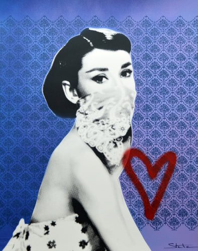 IDOLS: Audrey - 2016 Static poster FRAMED Hepburn street art graffiti, UK