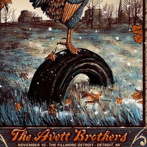 The Avett Brothers - 2016 Zeb Love poster Detroit The Fillmore 11/10