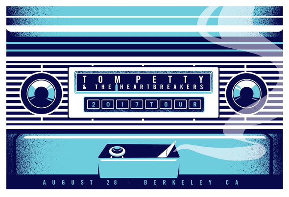Tom Petty - 2017 Dan Stiles poster Berkeley, CA 40th Tour 8/28