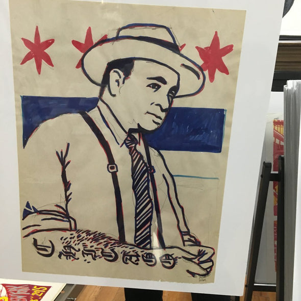 Al Capone - 2013 Jim Pollock OG original poster pencil and marker