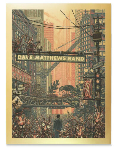 Dave Matthews Band Ants Marching - 2021 Luke Martin poster GOLD FOIL ed