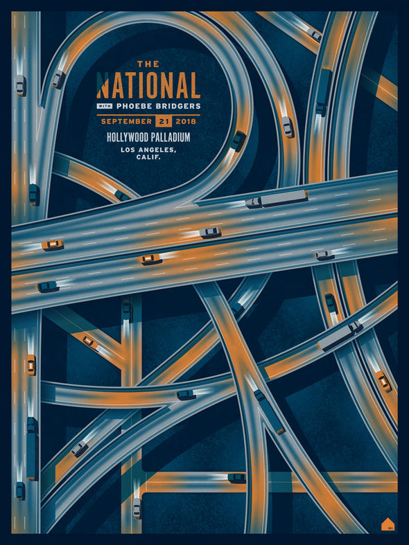 The National - 2018 DKNG poster Los Angeles, Hollywood Palladium 9/21