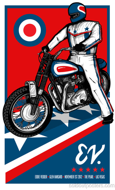 Eddie Vedder - 2012 Brad Klausen Las Vegas NV poster print motorcycle S/N