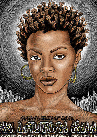 Lauryn Hill - 2014 Emek poster Portland, OR signed