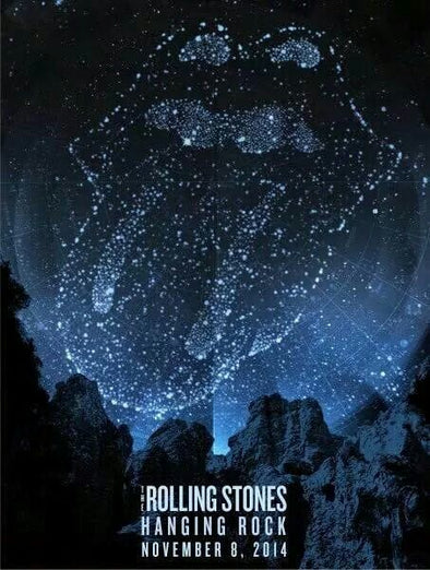 Rolling Stones - 2014 official poster Macedon Ranges, Australia Hanging Rock