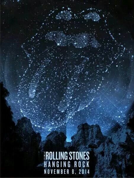 Rolling Stones - 2014 official poster Macedon Ranges, Australia Hanging Rock
