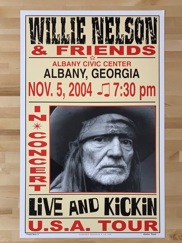 Willie Nelson - 2004 Franks Brothers 11/5 poster Albany, GA