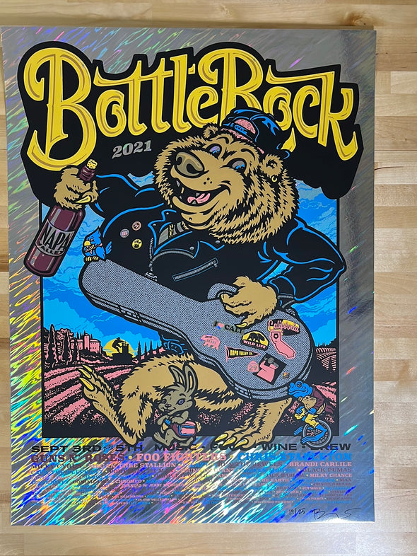 BottleRock Festival - 2021 Ames Brothers poster Napa, CA FOIL