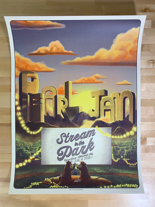 Pearl Jam - 2021 Bailey Race poster Missoula, MT