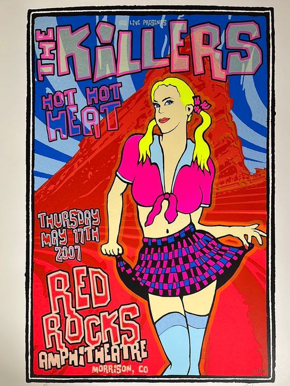 The Killers - 2007 Lindsey Kuhn poster Red Rocks Morrison, CO