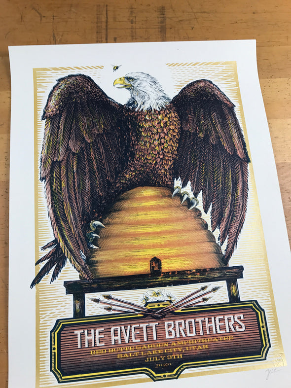 The Avett Brothers - 2014 Zeb Love poster Salt Lake City, UT, Red Butte Garden