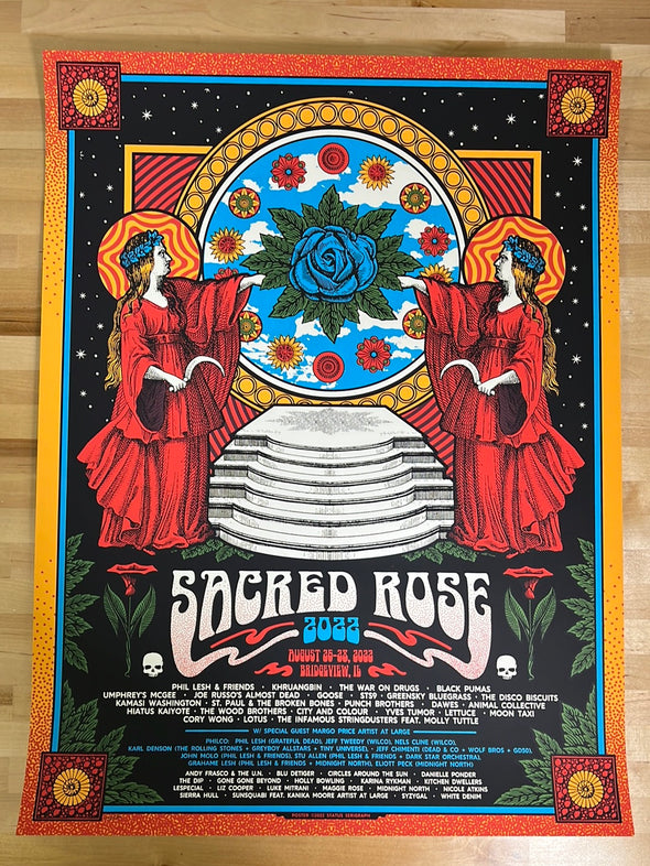 Sacred Rose - 2022 Status Serigraph poster Bridgeview, IL