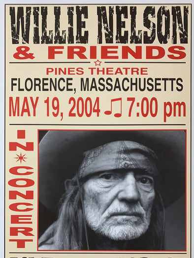 Willie Nelson - 2004 Franks Brothers 5/19 poster Florence, MA