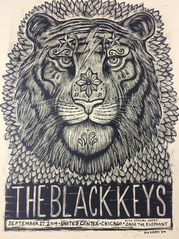 The Black Keys - 2014 Dan Grzeca Poster Chicago, IL United Center