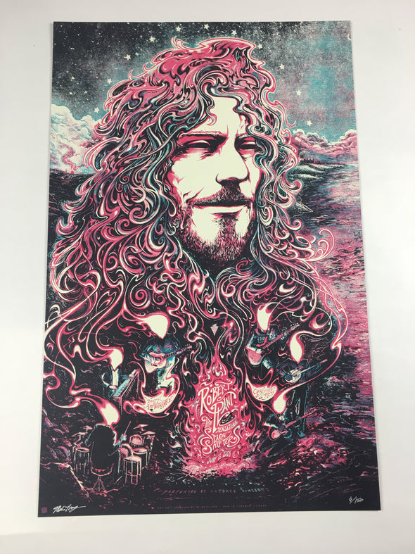 Robert Plant - 2015 Miles Tsang Poster Cary, NC Booth Amphitheater