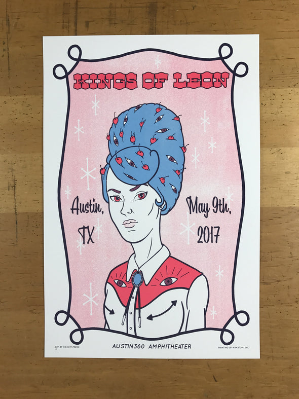 Kings of Leon - 2017 Tyler Skaggs poster Austin, Texas 360 Amphitheater