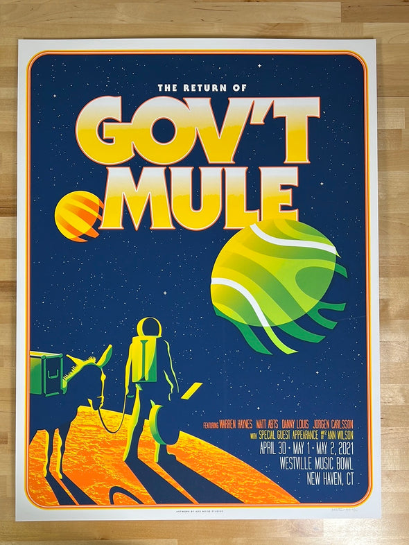 Gov't Mule - 2021 Mike Tallman poster New Haven, CT Warren Haynes
