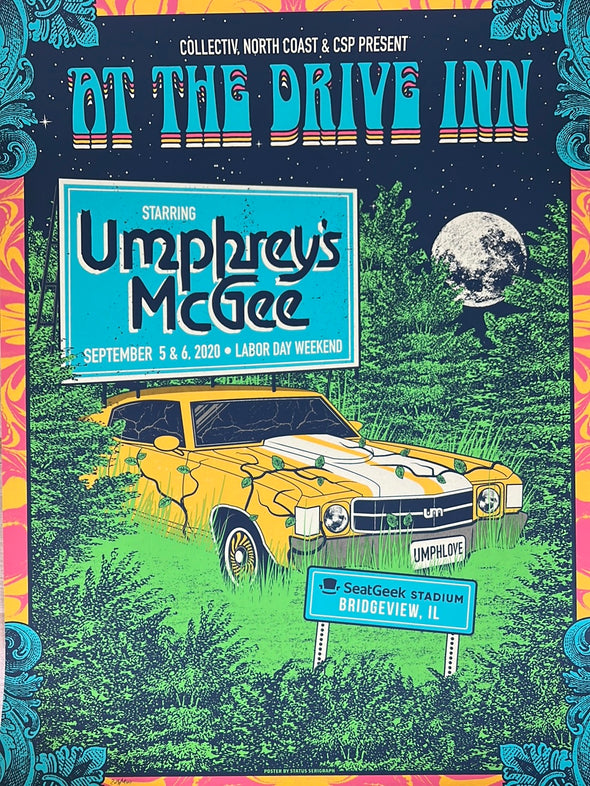 Umphrey's McGee - 2020 Status Serigraph poster Toyota Park, IL