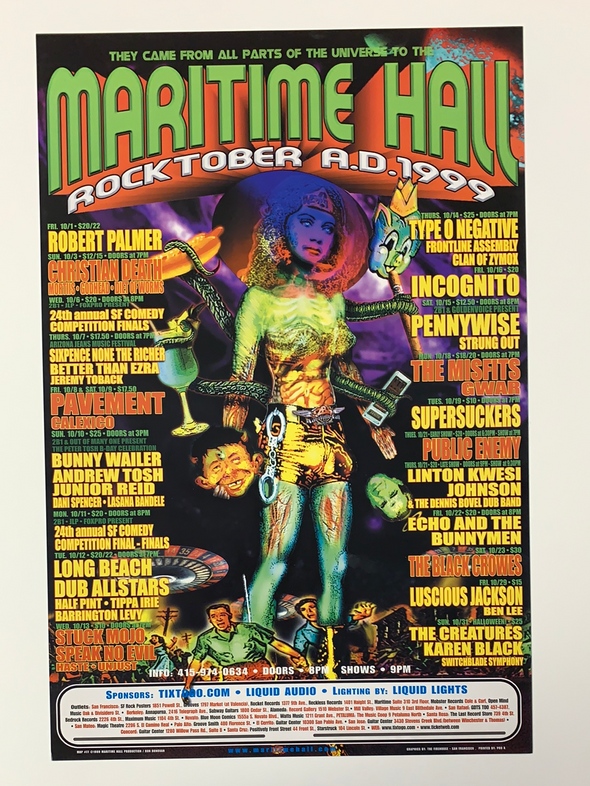 MHP 77 The Black Crowes - 1999 poster Maritime Hall San Fran 1st