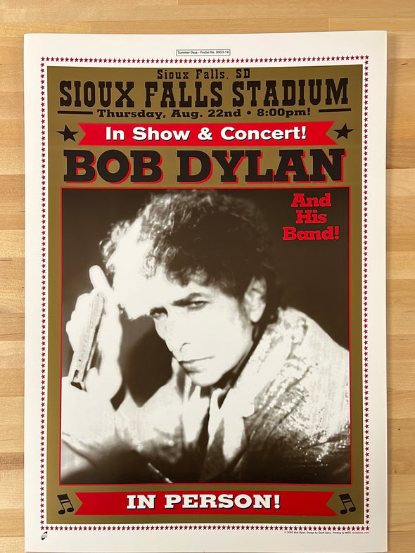 Bob Dylan - 2002 Geoff Gans poster Sioux Falls, SD