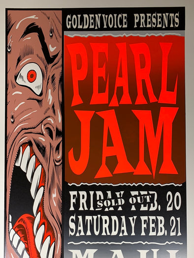 Pearl Jam - 1998 T.A.Z. poster Maui, HI Cultural Center 1st ed