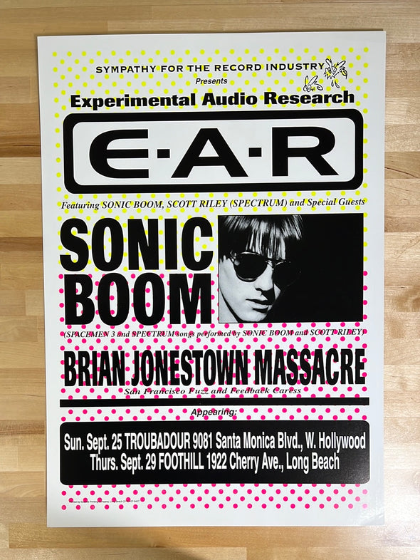 E.A.R. - 1996 Seaside Printing poster Sonic Boom Hollywood, CA
