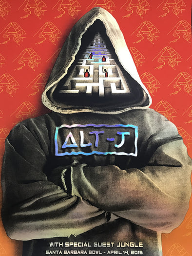 Alt-J - 2015 Emek poster Santa Barbara Bowl, California FOIL