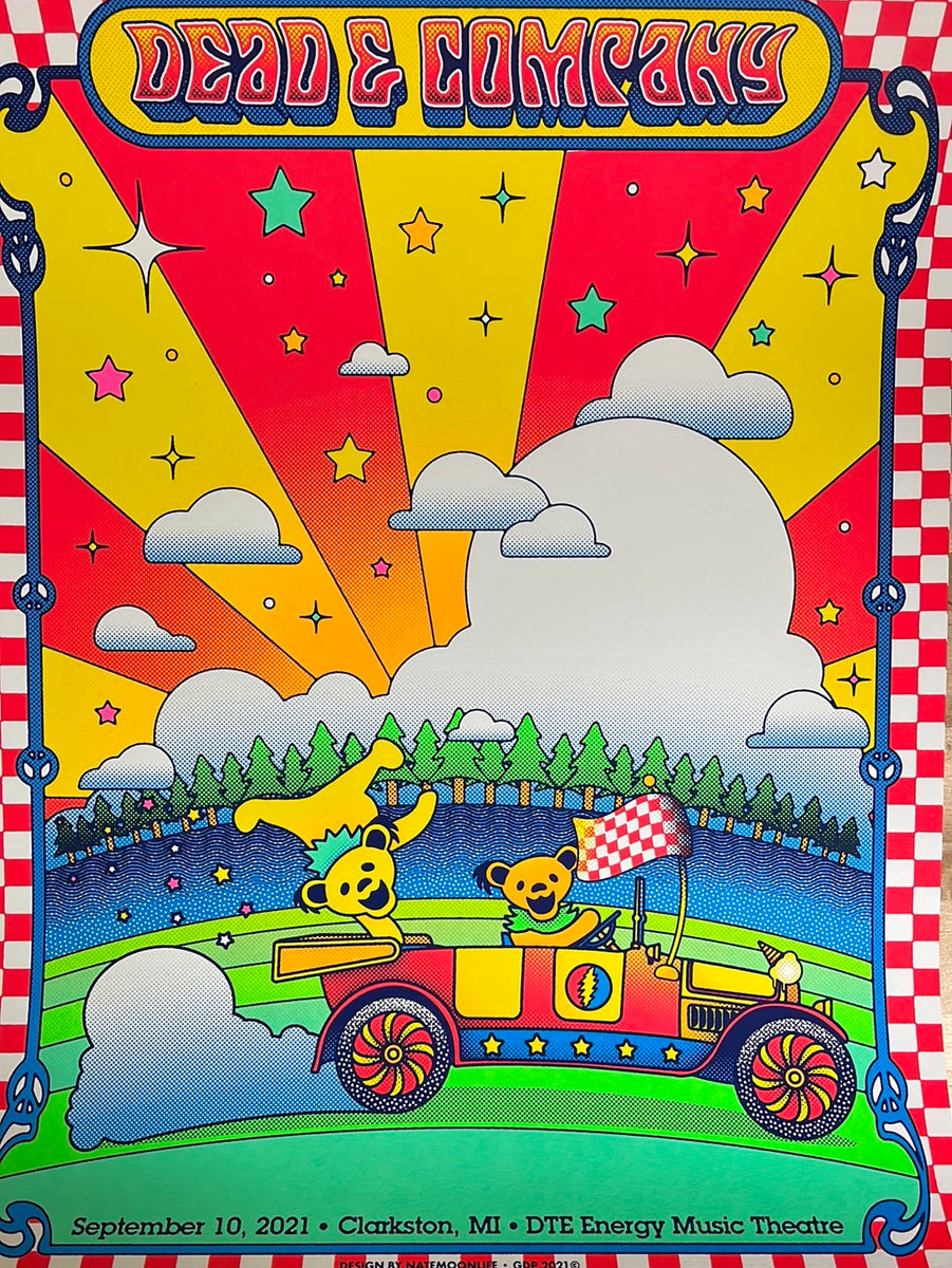 Dead & Company - 2021 Nate Gonzalez poster Clarkston, MI DTE