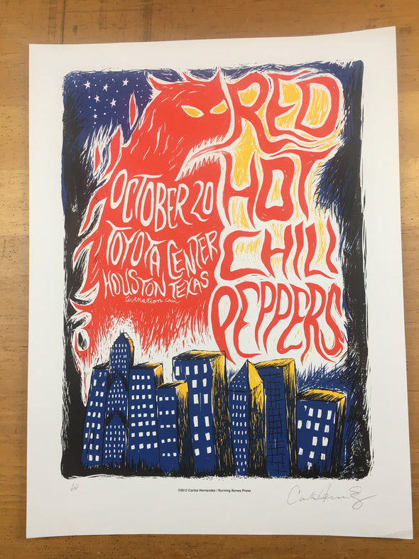 Red Hot Chili Peppers - 2012 Carlos Hernandez Poster Houston, TX Toyota Center