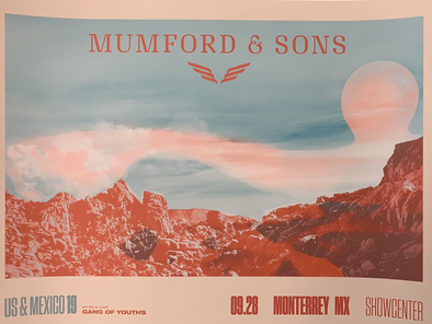 Mumford & Sons - 2019 poster Monterrey, Mexico Gentlemen of the Road