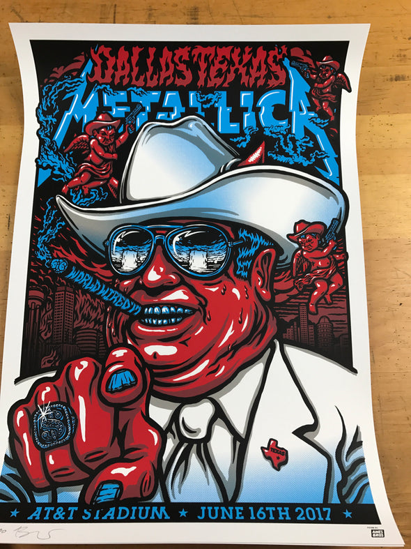 Metallica - 2017 Ames Brothers poster Dallas, Texas AT&T Stadium S/N