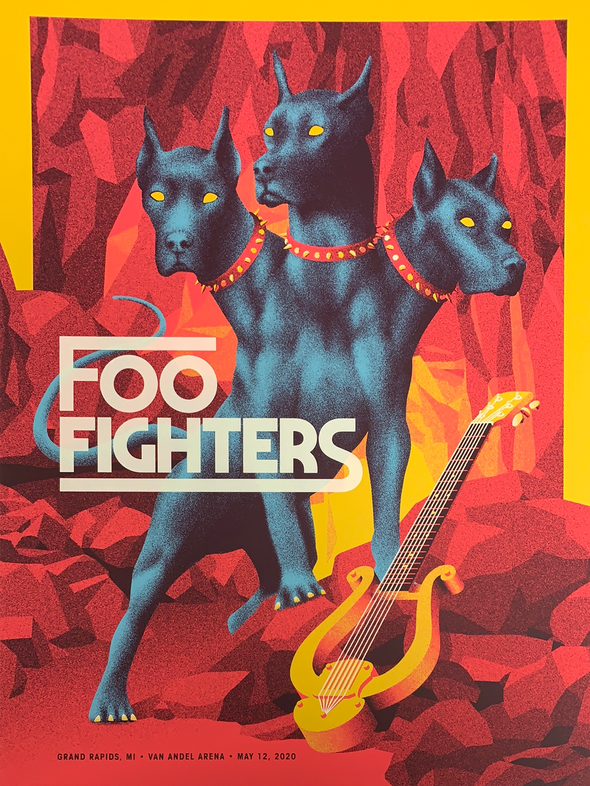 Foo Fighters - 2020 Shawn Ryan poster Grand Rapids, MI Van Andel Arena