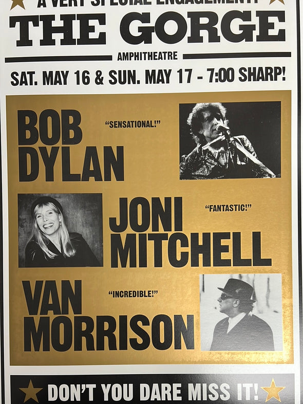 Bob Dylan - 1998 Geoff Gans poster The Gorge Van Morrison