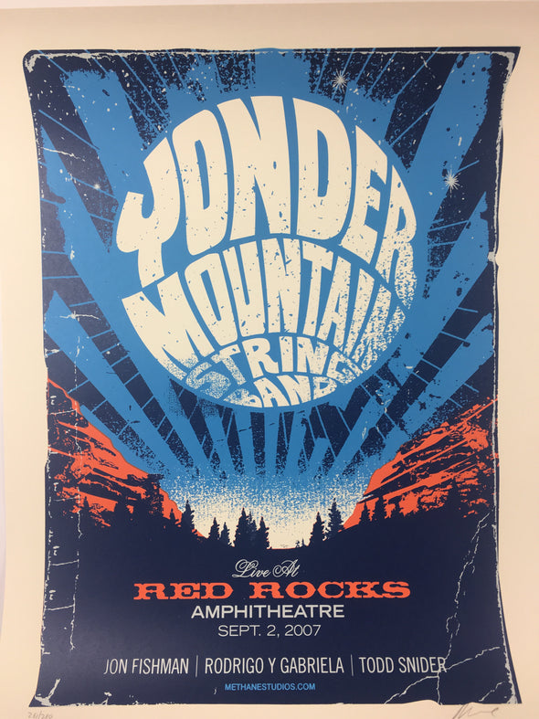 Yonder Mountain String Band - 2007 Methane Studios poster Morrison, CO Red Rocks