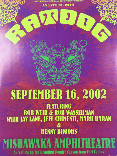 Ratdog - 2002 Poster Bellvue, CO Mishawaka Amphitheater