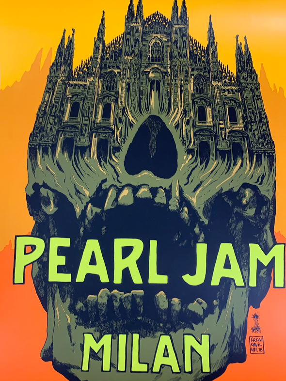 Pearl Jam - 2018 Francesco Francavilla poster Milan, Italy