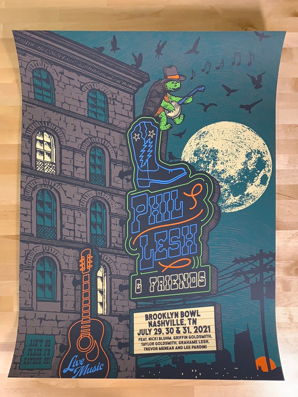 Phil Lesh - 2021 Status Serigraph poster Nashville, TN Brooklyn Bowl