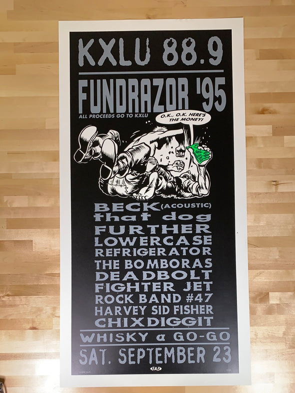 KXLU Fundraiser - 1995 T.A.Z. poster Beck Los Angeles, CA 1st ed