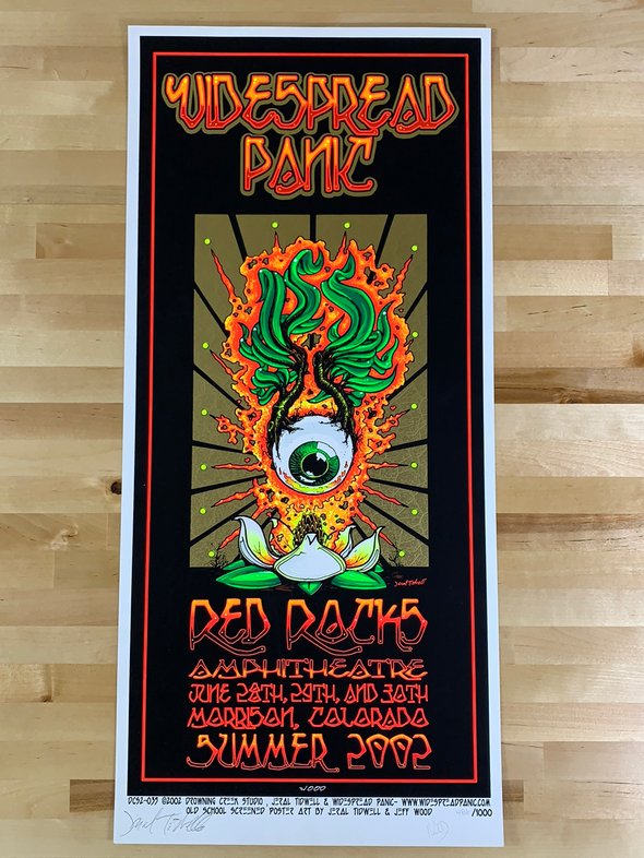 Widespread Panic - 2002 Jeff Wood poster Red Rocks Morrison, CO