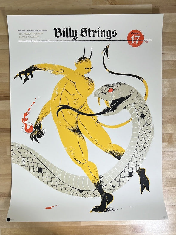 Billy Strings - 2021 Delicious Design League poster Denver, CO 10/17 AP
