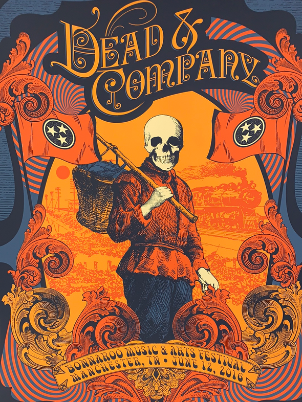 Dead & Company - 2016 Status Serigraph poster Manchester, TN Summer Tour