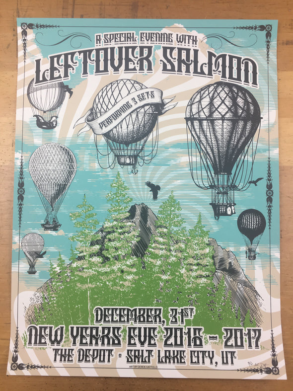 Leftover Salmon - 2017 Derek Hatfield poster Salt Lake City, UT The Depot