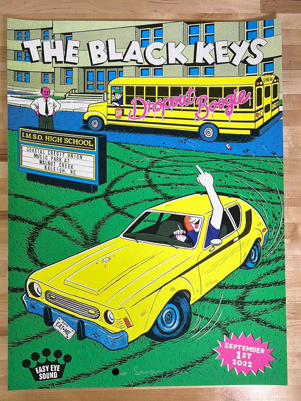 The Black Keys - 2022 Johnny Sampson poster Raleigh, NC