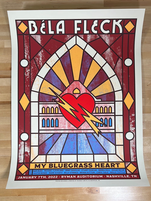Bela Fleck Billy Strings - 2021 poster Nashville, TN Ryman Auditorium